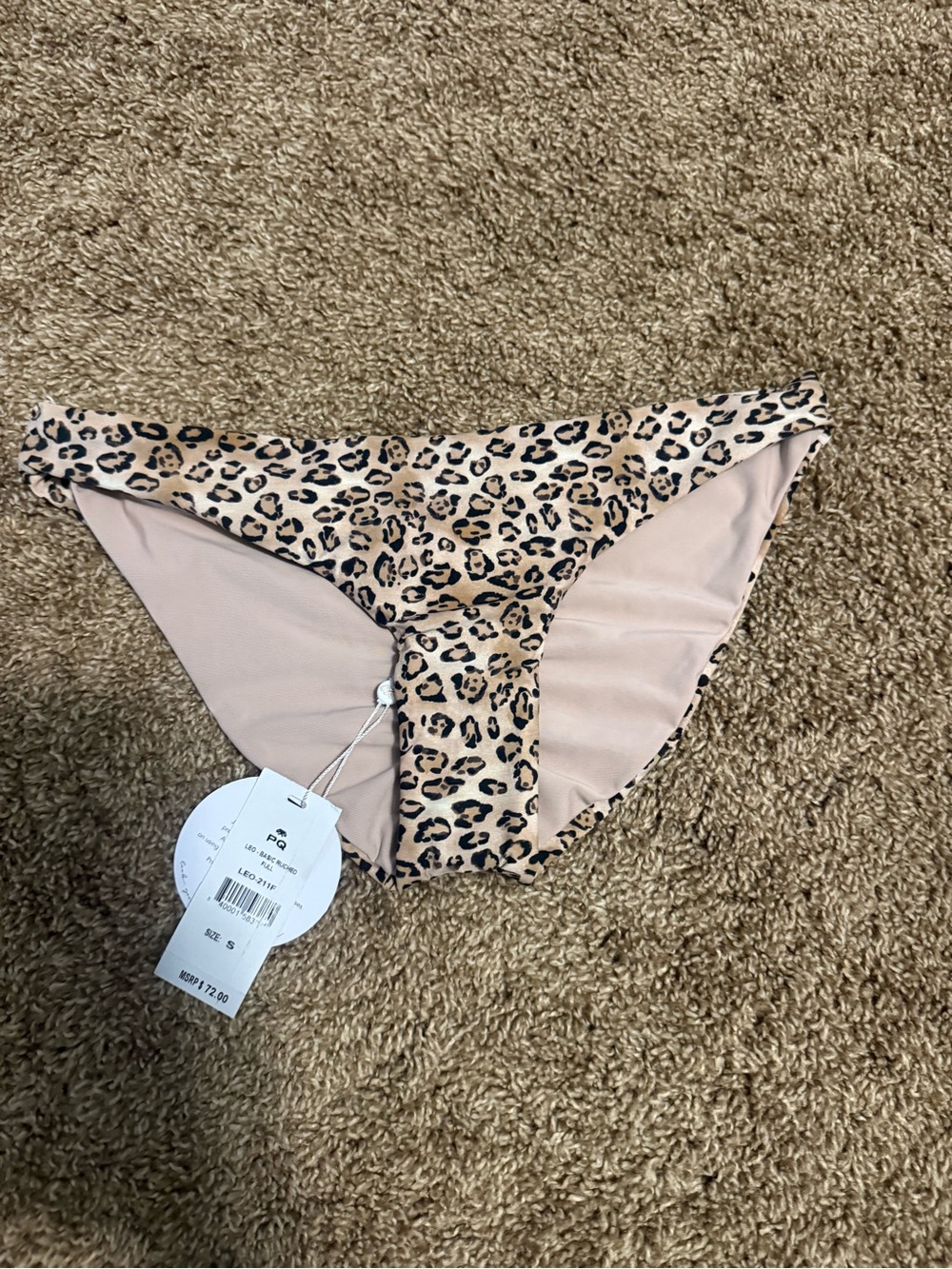 Pilyq Leopard Print Bikini Bottoms - Beige and Black